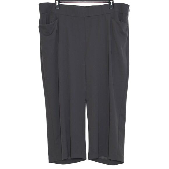 Torrid Dress Pants Wide Leg Crop Crepe Culotte Minimalist Quiet Luxury Gray 24 - Picture 1 of 5